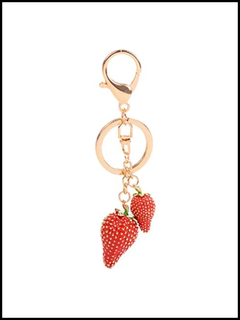 Fruit Crystal Rhinestone Sparkling Keychain Bag Pendant Handbag Charm
